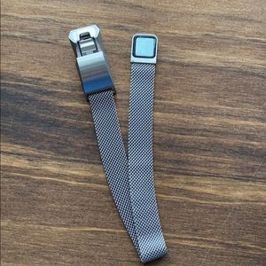 watch band For Fitbit Alta fitness tracker silver stainless mesh magnetic loop